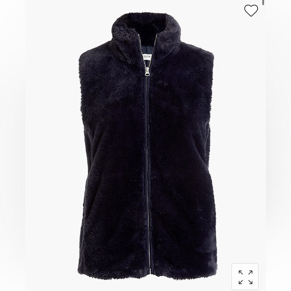 J. Crew Faux Fur Navy Vest